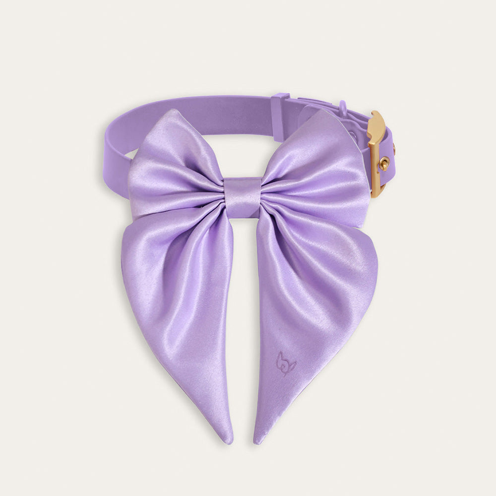 Furry Muse Satin Collar Bow Lilac