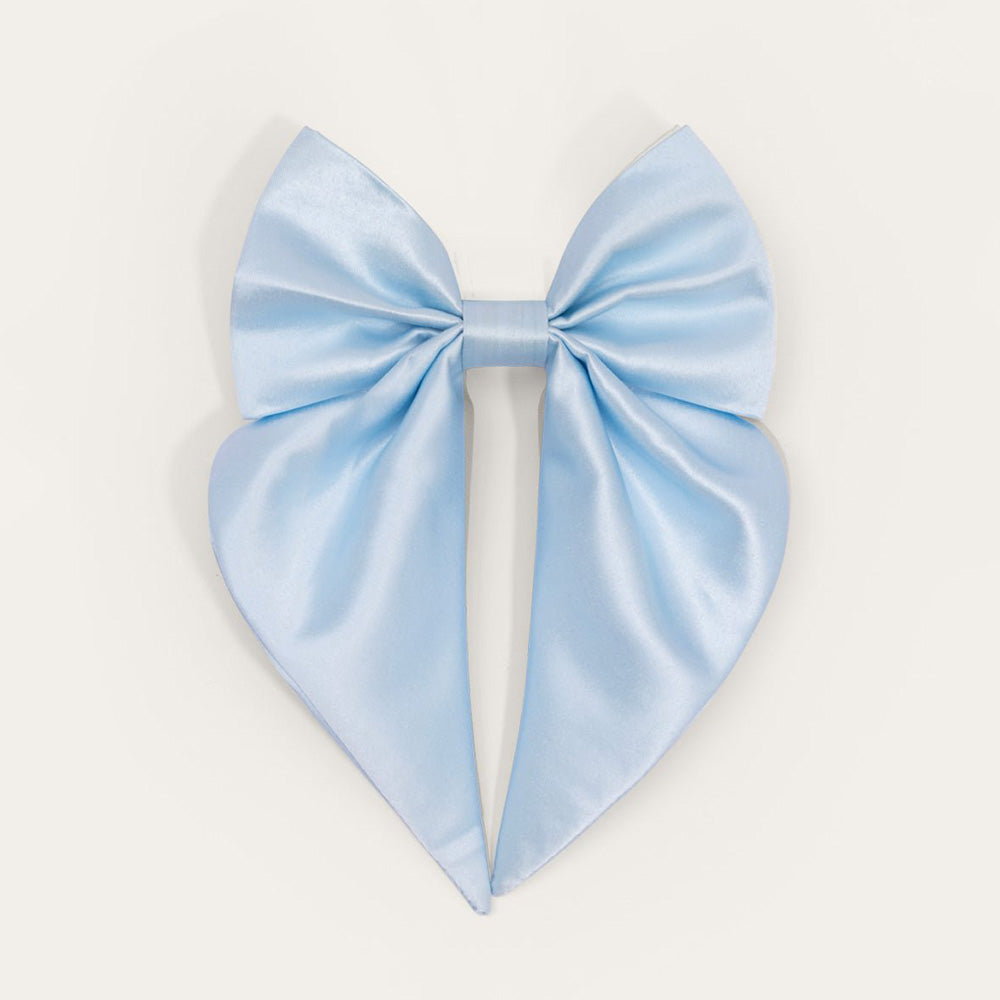 Furry Muse Satin Collar Bow Sky