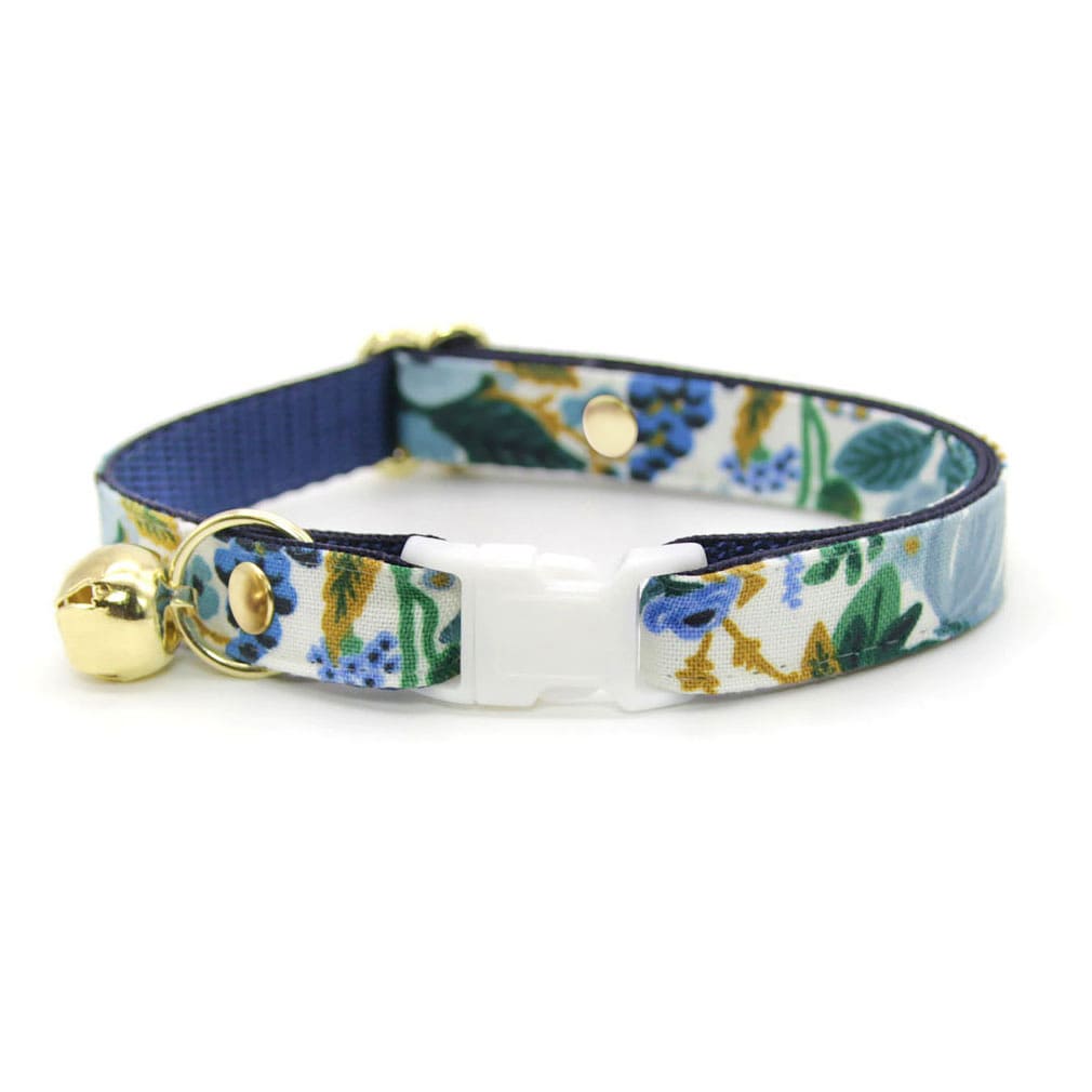 Made By Cleo Indigo Garden Bunny Tie Cat Collar