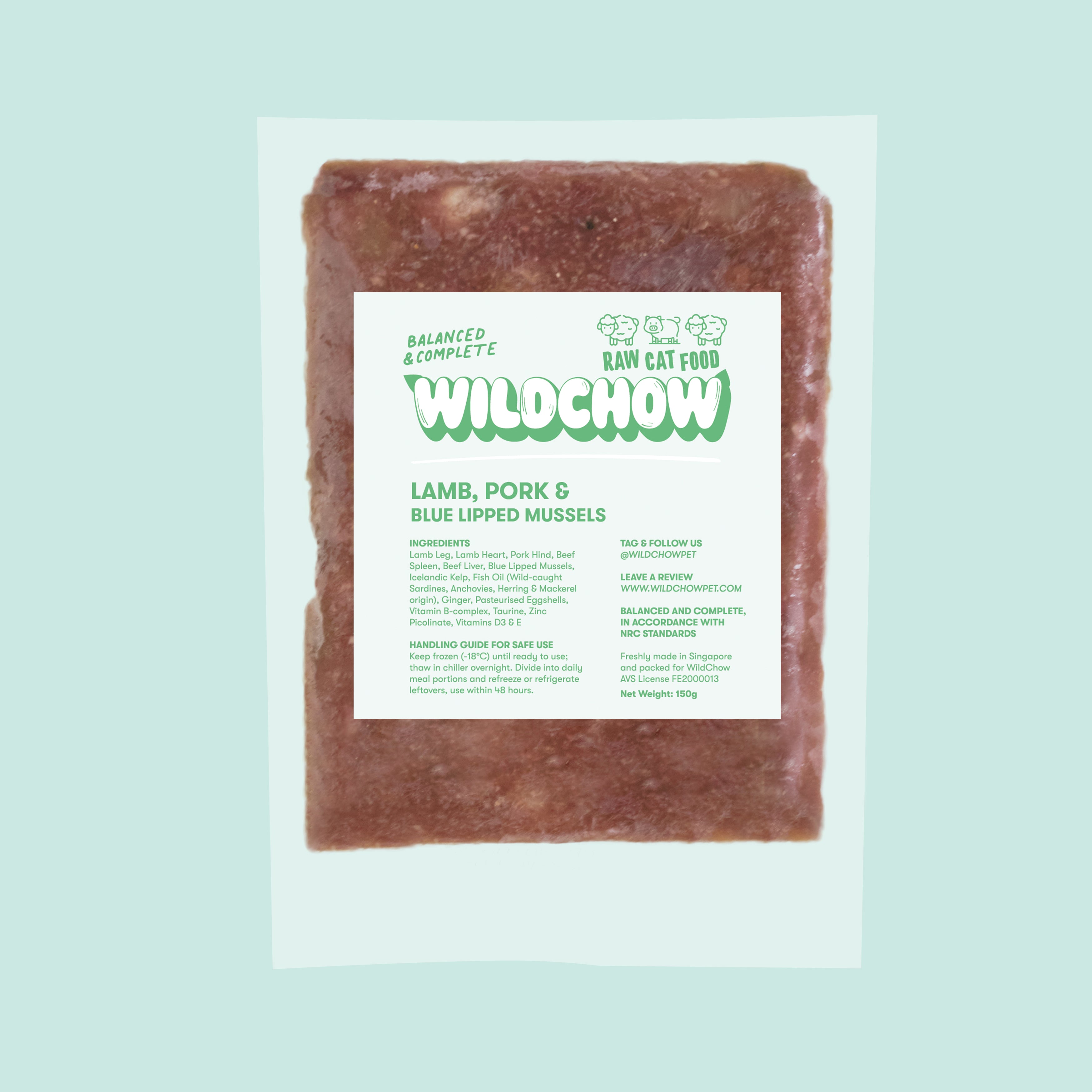 WildChow Lamb and Pork Raw Cat Food