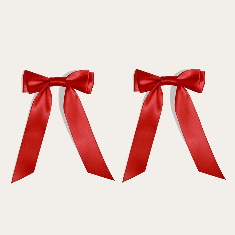 Furry Muse Petite Bow Clips Cherry