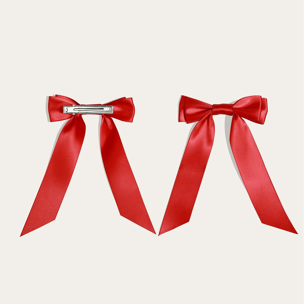 Furry Muse Petite Bow Clips Cherry