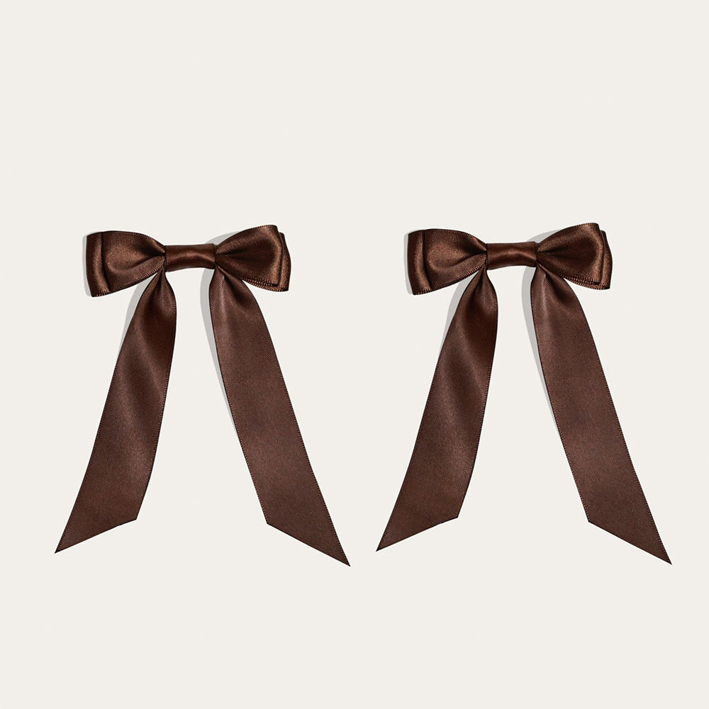 Furry Muse Petite Bow Clips Espresso