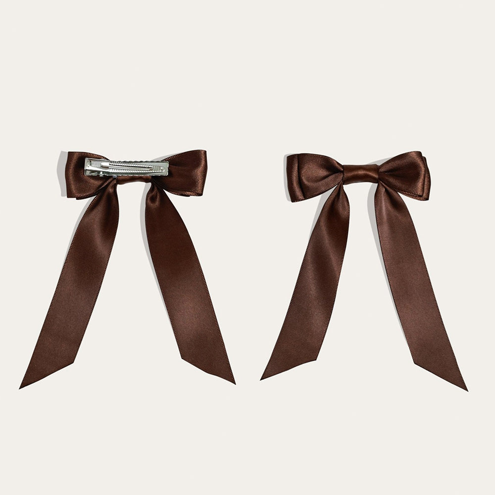 Furry Muse Petite Bow Clips Espresso