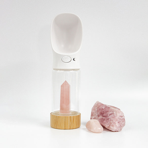 Merci Collective Urban Oasis Rose Quartz Bottle