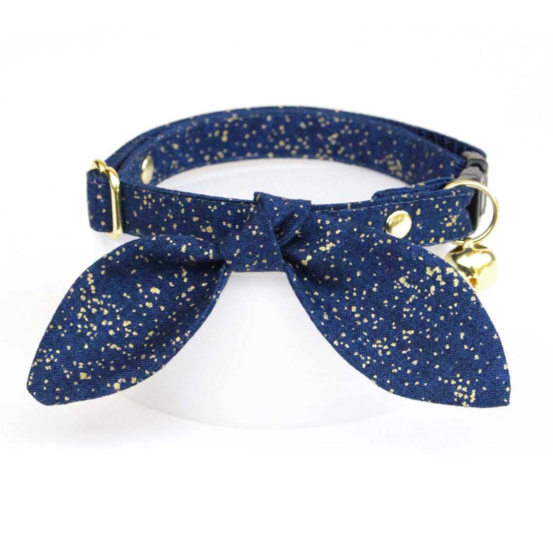 Made By Cleo Starry Night Bunny Tie Cat Collar