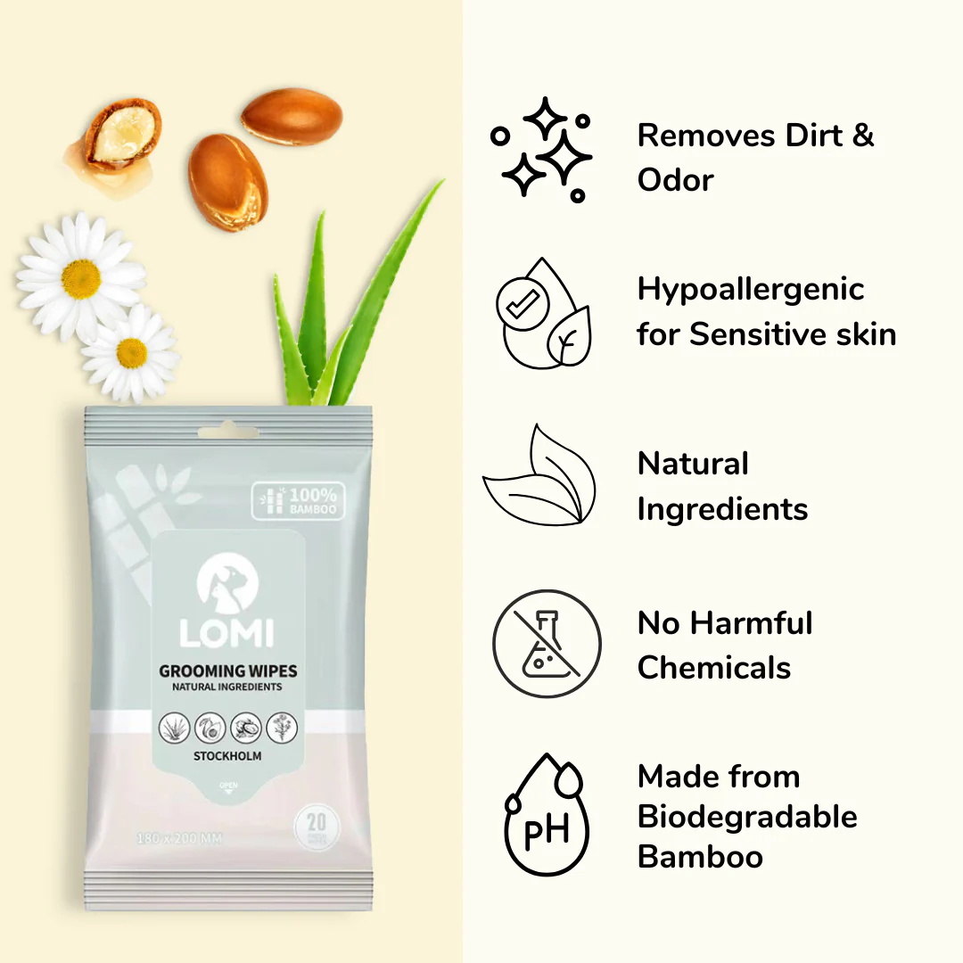 Lomi Bamboo Grooming Wipes | Mini