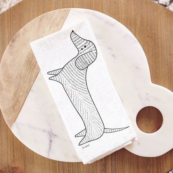 Fancy Huli Doxie Tea Towel