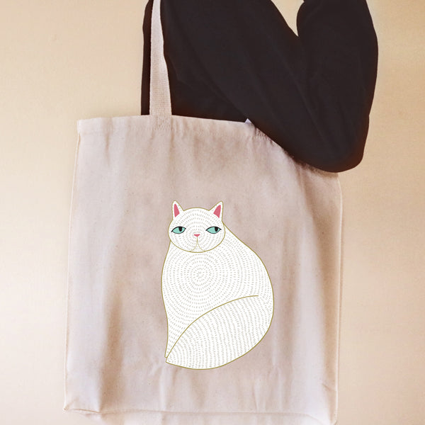 Fancy Huli Fat Cat Tote Bag