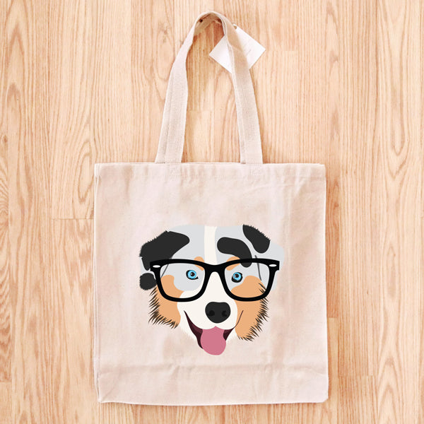 Fancy Huli Glasses Australian Shepherd Tote Bag