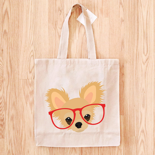 Fancy Huli Glasses Chihuahua Tote Bag