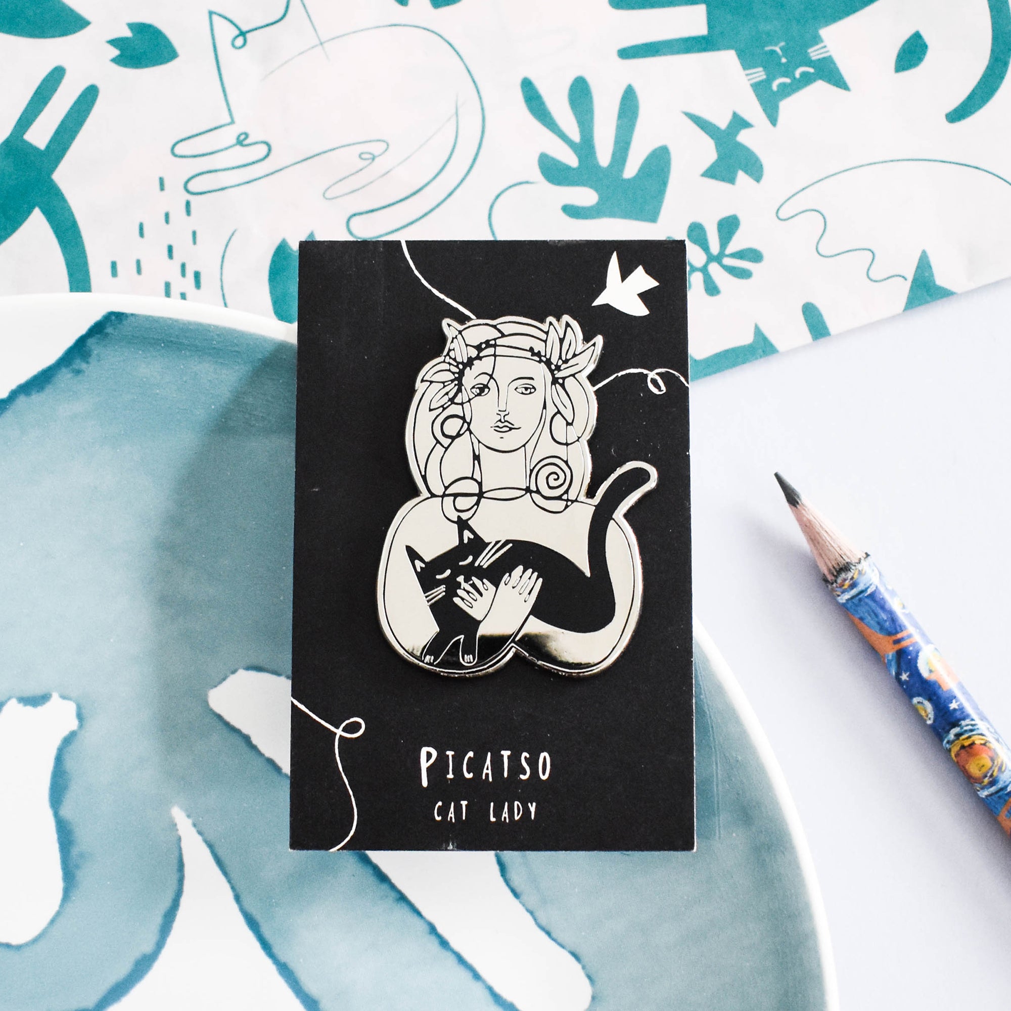 Niaski Picatso Cat Lady Enamel Pin