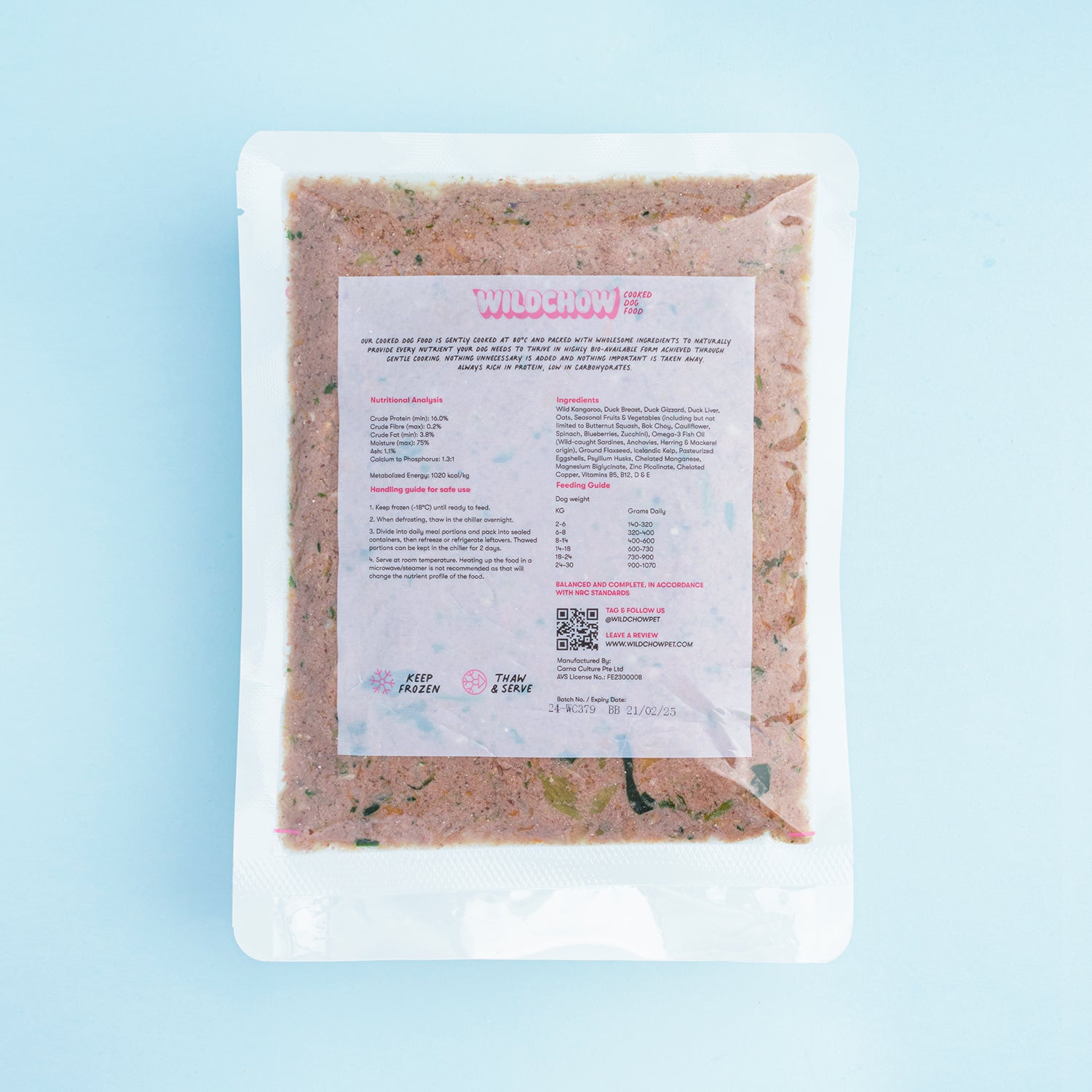 Wildchow Kangaroo Cooked Food
