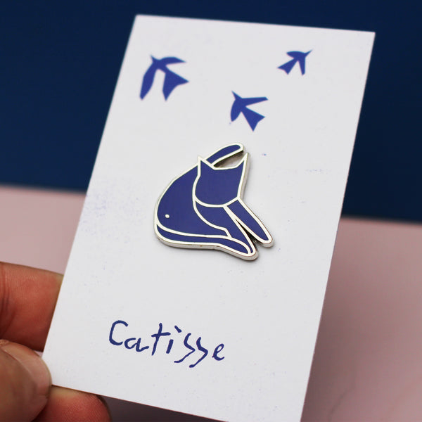 Niaski Blue Catisse Cat Artist Enamel Pin