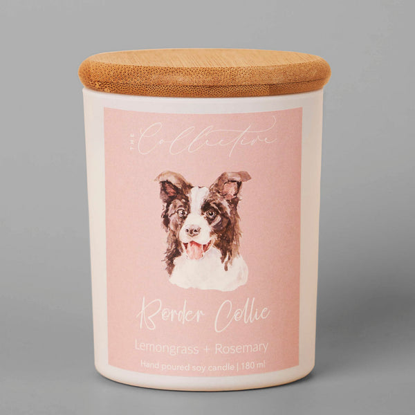 The Collective Border Collie Candle + Lemongrass + Rosemary