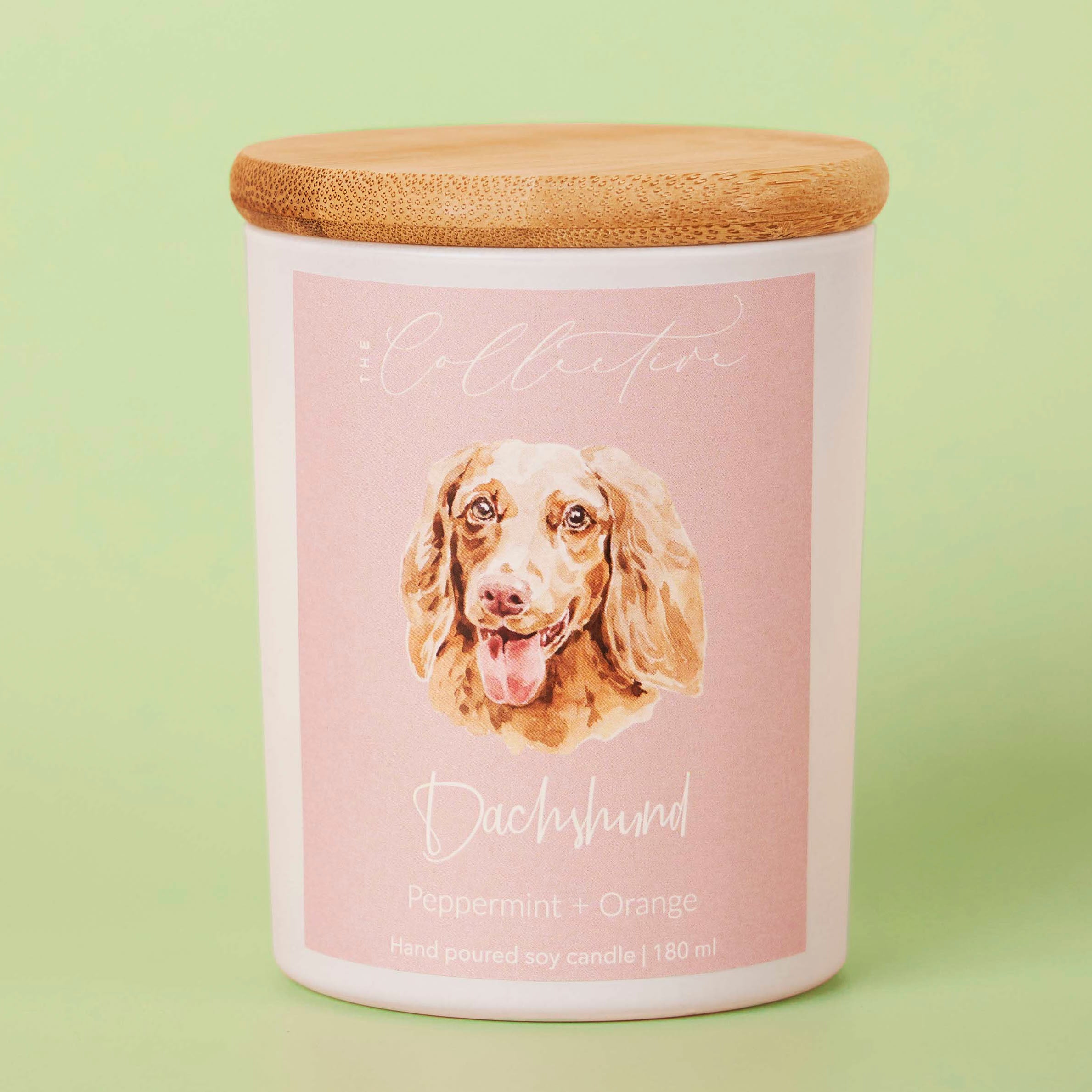 The Collective Dachshund Candle | Peppermint + Orange