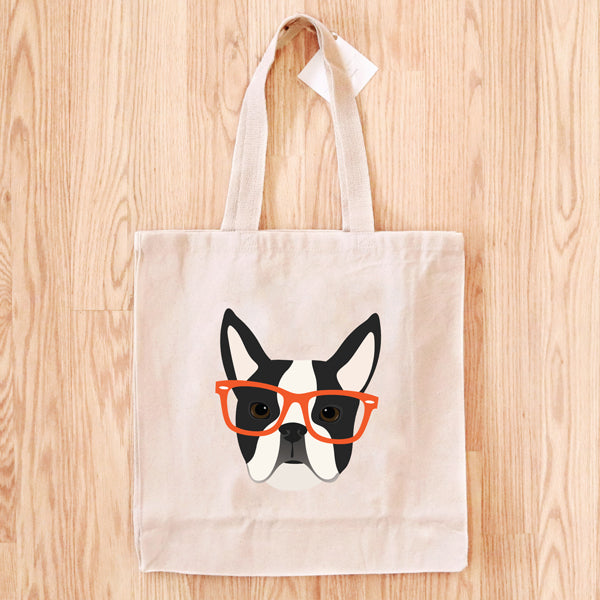 Fancy Huli Glasses Boston Terrier Tote Bag