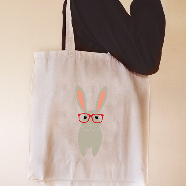 Fancy Huli Glasses Bunny Tote Bag