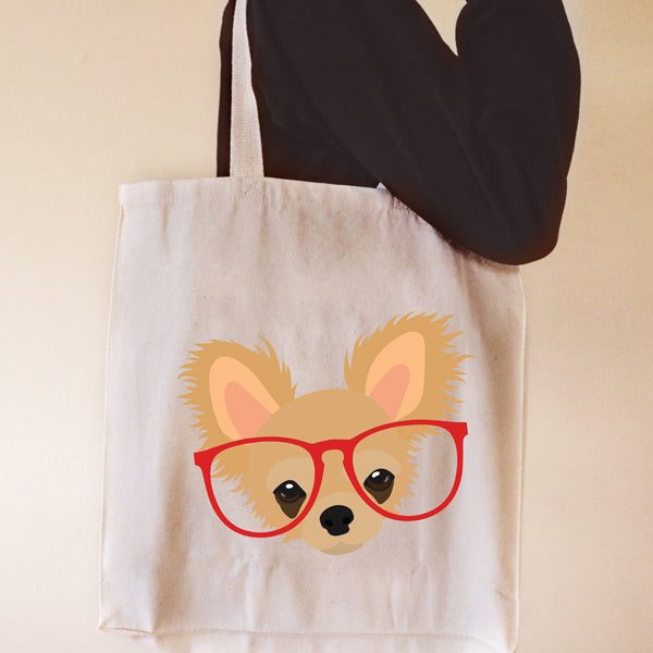Fancy Huli Glasses Chihuahua Tote Bag