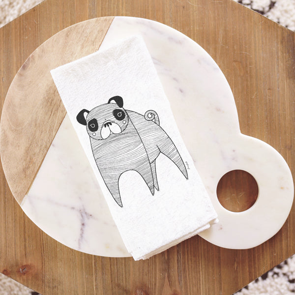Fancy Huli Pug Tea Towel